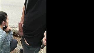 Amateur Public Hot Brunette Sucking Dick Outdoor