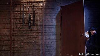 Transsexual stepmom dominates and anal fucks her stepson's teen friend in a hardcore threesome