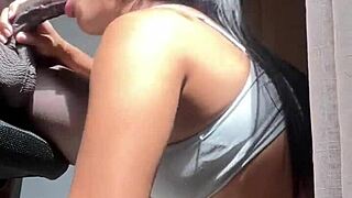 Big booty brunette meets stepbrother and gets what she wants - amateur couple