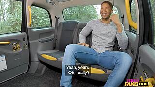 Female fake taxi driver, super sexy blonde, craves getting fucked by a big black cock