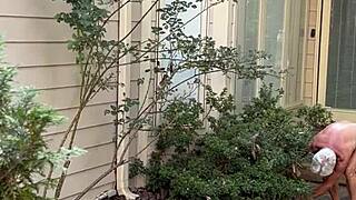 nakedman15 gets naked for gardening in nature