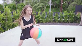Petite Teen Sia Wood Says, 'Teach Me Basketball For A Hot Fuck!'