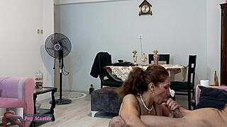 Girlfriend fucks husband with strapon while licking friend's big cock