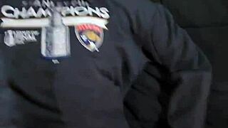 he leaves huge creampie in wife's pussy