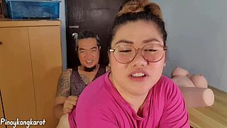 threesome with daddy migz andrea masq featuring big clit and squirting