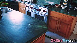 Tiny Teen Sucks and Rides Big Cock Hardcore