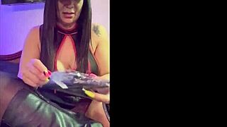 latina milf gives drunk taboo gift on father's day