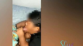 man receives blowjob while eating midget pussy on all fours