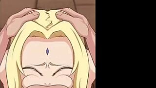 tsunade swallowing cum in facial scene
