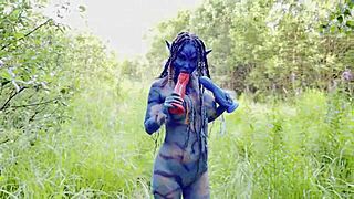 Monika fox's big prolapse gets hard dildo anal and pussy fucking in nature