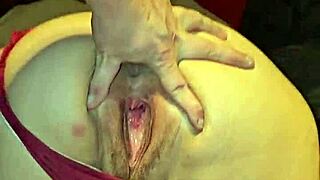 Red thong with big cheeks and pussy looks so inviting