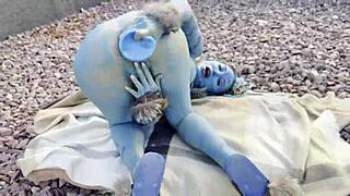 Monika fox's big prolapse gets hard dildo anal and pussy fucking in nature