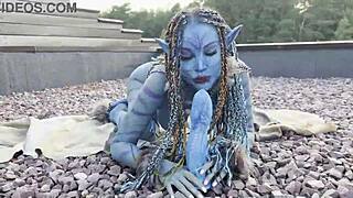 Monika fox's big prolapse gets hard dildo anal and pussy fucking in nature