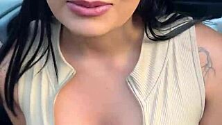 Gorgeous asian stopped in blitz fucks without condom with carioca police in woods