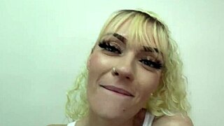 blonde hottie sassy deepthroars a hard cock and swallows the cumshot