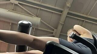 Workout with masturbate in public