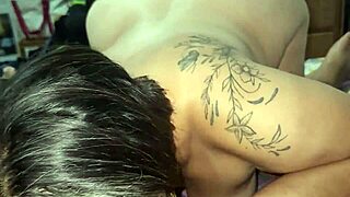 I grab my stepmother while she is cleaning