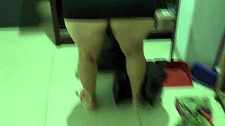 I grab my stepmother while she is cleaning