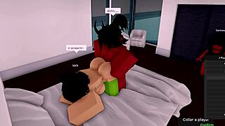 The demon fucks Roblox hoe intensely as girlfriend watches