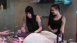 Tattoo Lesbians Group Orgy