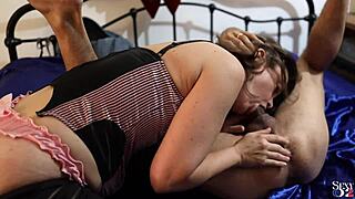 Special Satin Panties Bow Excites Guys in Leather Pants, Zebra Corset, Red Dress for Doggy Rimming Blowjob