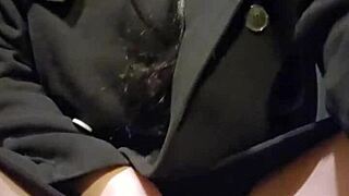 Intense Shemale Ting Xuan Risks Exposure With Street Masturbation Under Coat