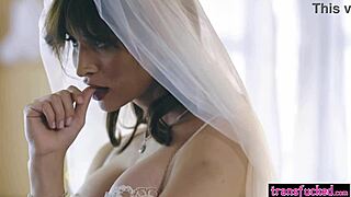 Tranny bride Korra Del Rio receives petite 18-year-old Lola Fae as a pre-wedding gift