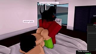 The demon fucks Roblox hoe intensely as girlfriend watches