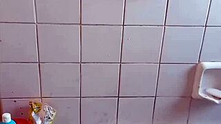 Grandpa and daddy enjoy amazing bathroom blowjob sex