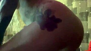 cool blonde girl with tattoos chats casually