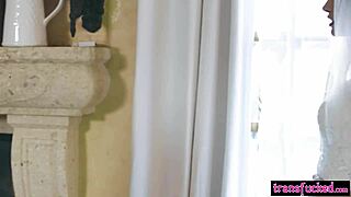 Tranny bride Korra Del Rio receives petite 18-year-old Lola Fae as a pre-wedding gift