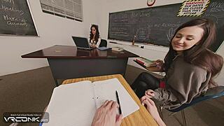 Skinny Violet from The Incredibles fucks on table in ripped uniform cosplay parody!