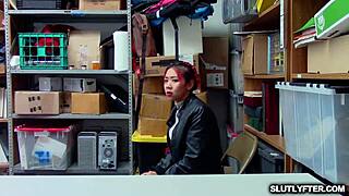 Christy love bends over in the shop