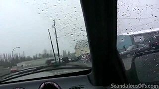 teen hottie masturbates in car with toys and fingering