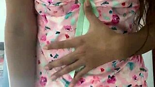 Innocent Girl in Pajamas on Spy Camera