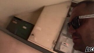 Horny street guy sucking Nacho Vidal's big cock on the street.