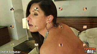 Brunette India Summer Riding Anally A Big Cock