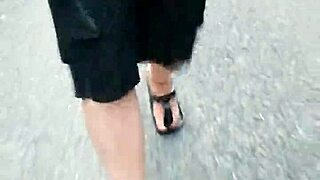 Morning Walk With Nylon Feet In Birkenstocks