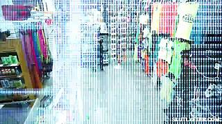 Christy love bends over in the shop