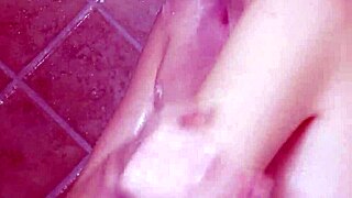 skinny teen brunette took a shower after casting interview with daddy