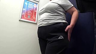 Watch that curvy MILF change clothes in the fitting room, her big ass in satin panties on full display for the voyeur amateur fetish.