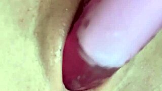 tight little pussy tests a big dildo