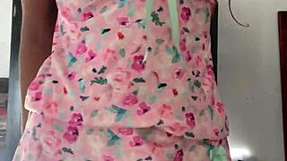 Innocent Girl in Pajamas on Spy Camera