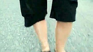 Morning Walk With Nylon Feet In Birkenstocks