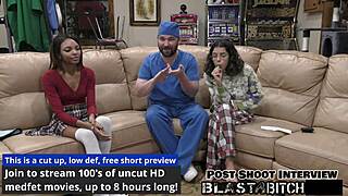 Solana Feels Intense Pleasure as Doctor Fucks Her Hard After She Spits His Cum. Her Moans Echo in the Hospital Backstage.