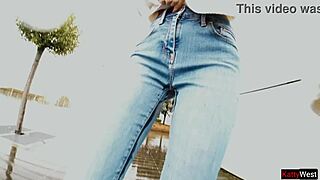 Public Pee In Jeans In Shopping Mall, So Wet And Naughty!
