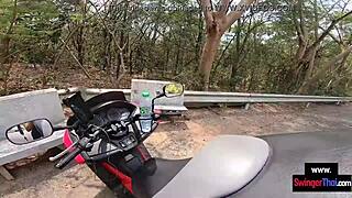 Watch this Asian teen fuck her huge-cocked European boyfriend after their day out!