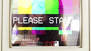 Mia gets her pussy shocked and blasted with cum backstage