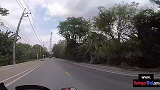 Watch this Asian teen fuck her huge-cocked European boyfriend after their day out!