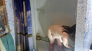 relaxing shower after stressful day with bathing bbw dildo fat homemade toys